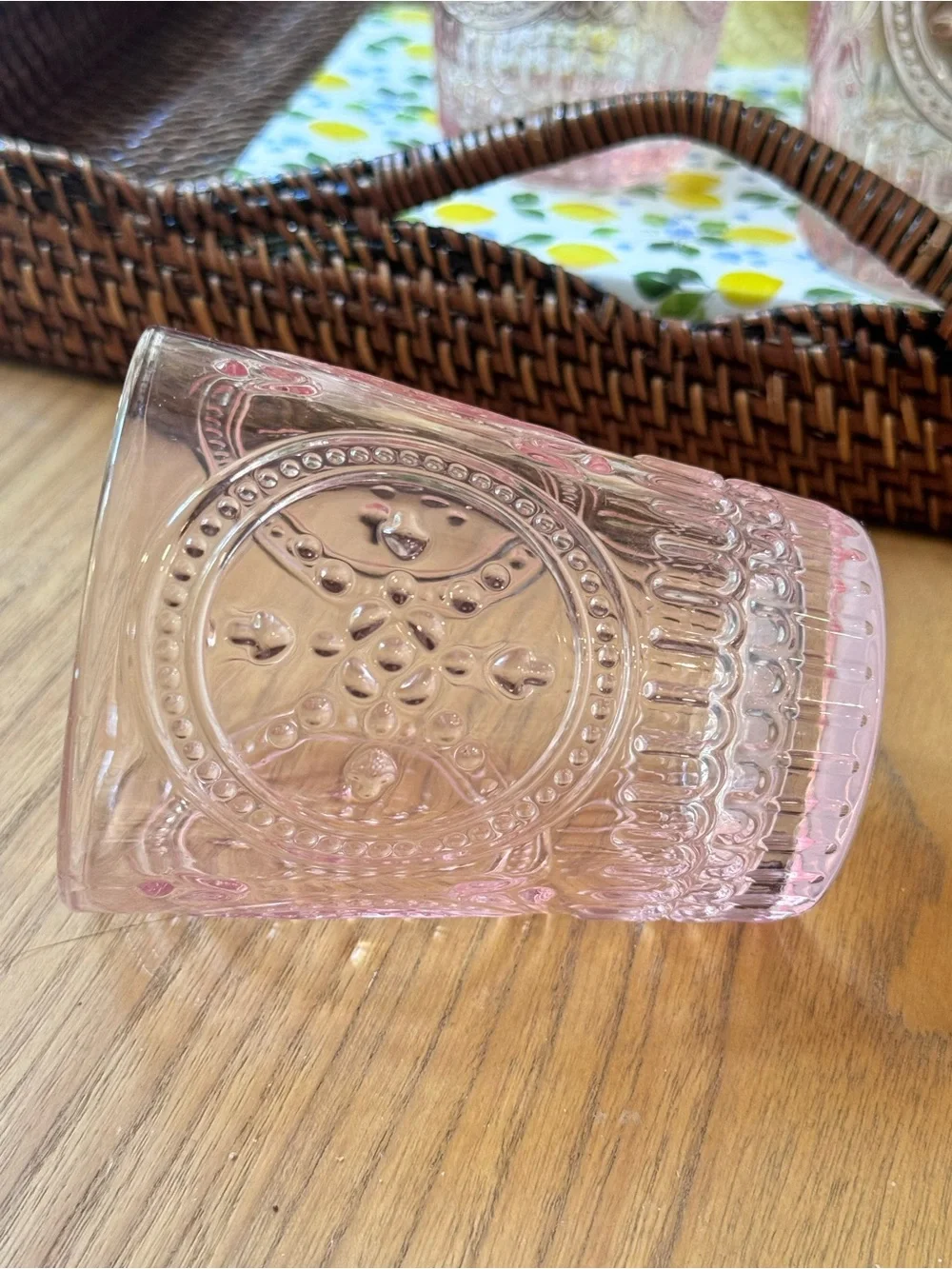 Romantic Pink Blush Glass Tumblers, Set of 3